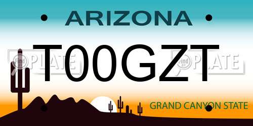 T00GZT Arizona License Plate