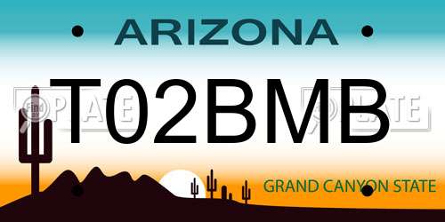 T02BMB Arizona License Plate