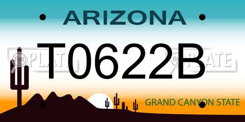 T0622B Arizona License Plate