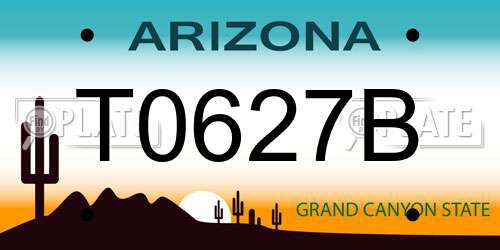 T0627B Arizona License Plate