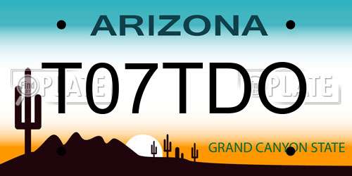 T07TDO Arizona License Plate