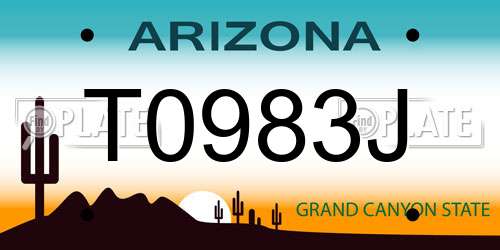 T0983J Arizona License Plate