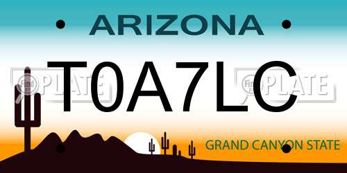 T0A7LC Arizona License Plate