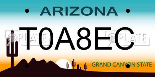 T0A8EC Arizona License Plate