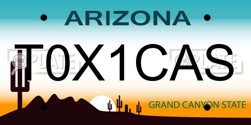 T0X1CAS Arizona License Plate