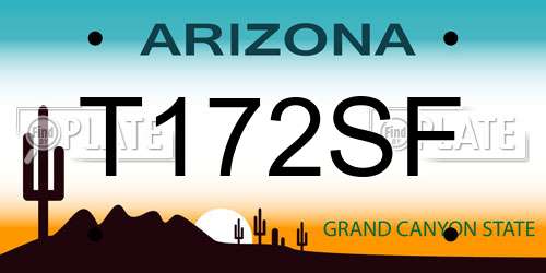 T172SF Arizona License Plate