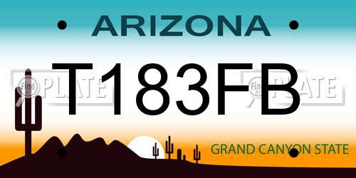 T183FB Arizona License Plate