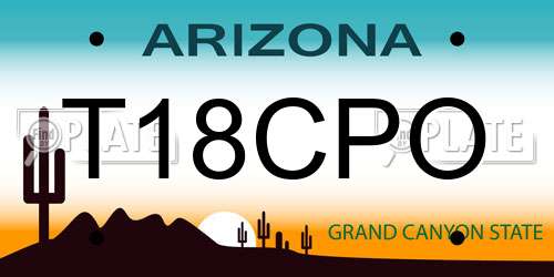 T18CPO Arizona License Plate