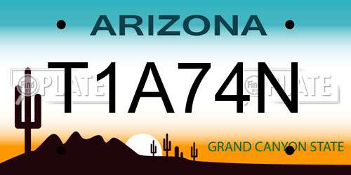 T1A74N Arizona License Plate