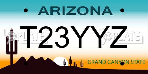 T23YYZ Arizona License Plate