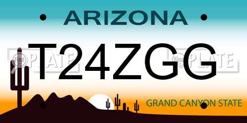 T24ZGG Arizona License Plate