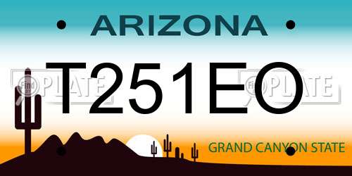T251EO Arizona License Plate