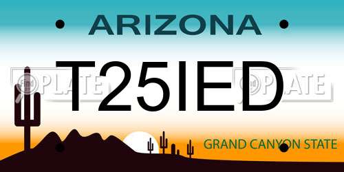 T25IED Arizona License Plate