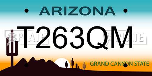 T263QM Arizona License Plate