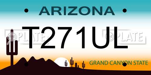 T271UL Arizona License Plate
