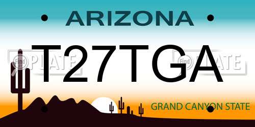 T27TGA Arizona License Plate