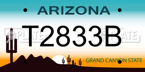 T2833B Arizona License Plate