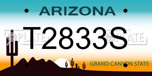 T2833S Arizona License Plate