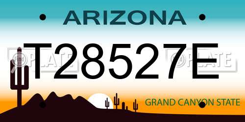 T28527E Arizona License Plate