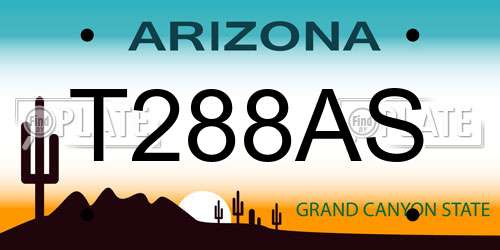 T288AS Arizona License Plate