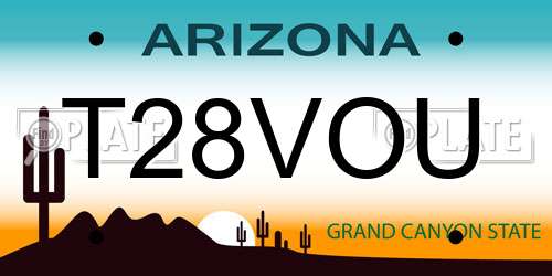 T28VOU Arizona License Plate