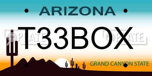 T33BOX Arizona License Plate