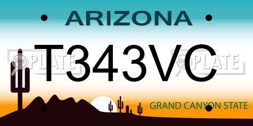 T343VC Arizona License Plate