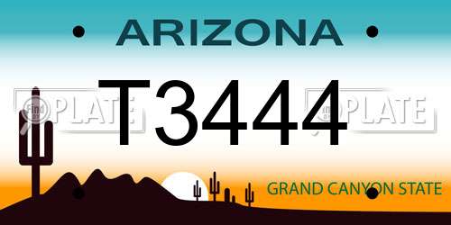 T3444 Arizona License Plate