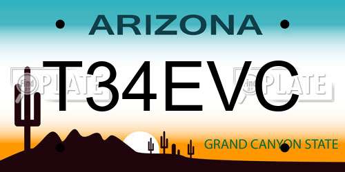 T34EVC Arizona License Plate