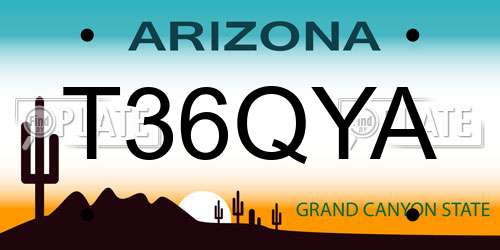 T36QYA Arizona License Plate
