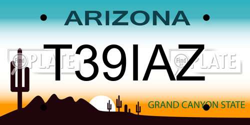 T39IAZ Arizona License Plate