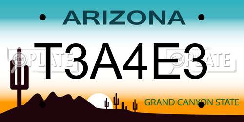 T3A4E3 Arizona License Plate