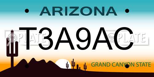 T3A9AC Arizona License Plate