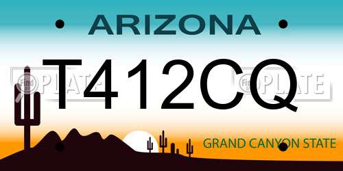 T412CQ Arizona License Plate
