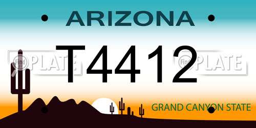 T4412 Arizona License Plate