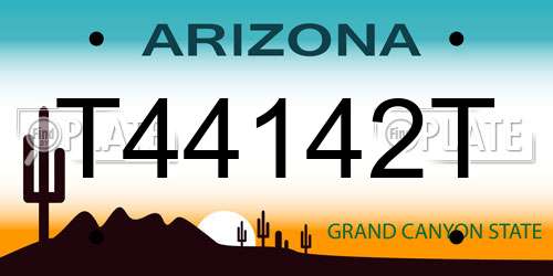 T44142T Arizona License Plate