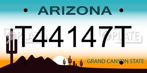 T44147T Arizona License Plate