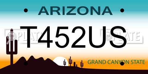 T452US Arizona License Plate