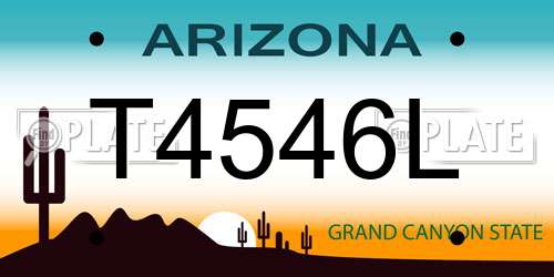 T4546L Arizona License Plate
