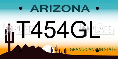 T454GL Arizona License Plate