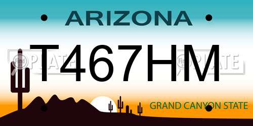 T467HM Arizona License Plate