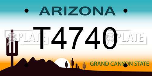 T4740 Arizona License Plate
