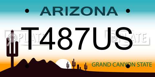 T487US Arizona License Plate
