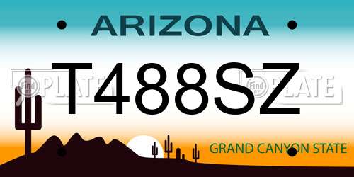 T488SZ Arizona License Plate