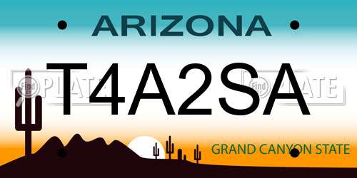 T4A2SA Arizona License Plate