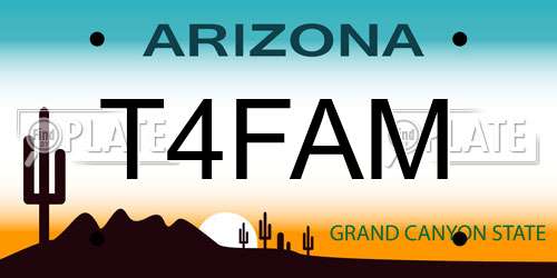 T4FAM Arizona License Plate