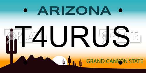 T4URUS Arizona License Plate
