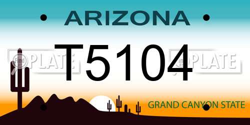 T5104 Arizona License Plate