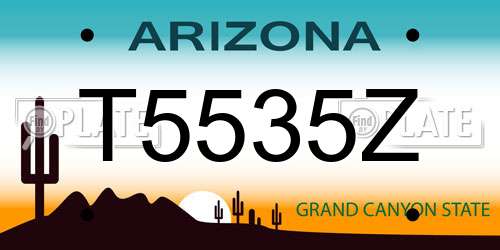 T5535Z Arizona License Plate