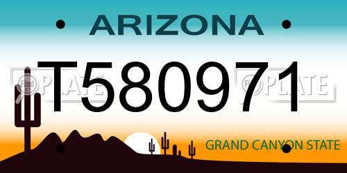T580971 Arizona License Plate